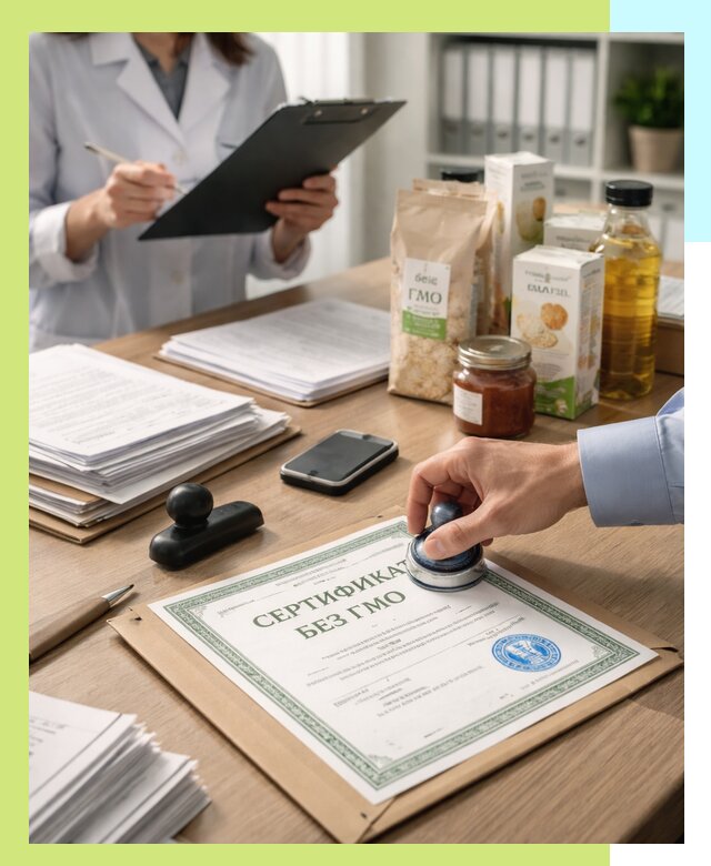Получение сертификата Без ГМО для продукции в Кулебаках
